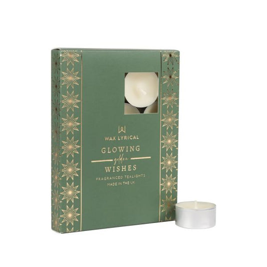 TEALIGHTS BOX OF 12 - GLOWING GOLDEN WISHES