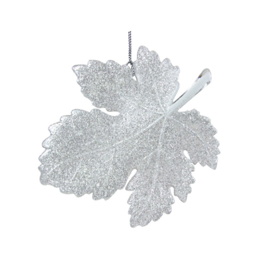 Iridescent Glitter Leaf Acrylic Decoration