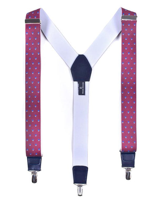 Braces - 009 - Burgundy & Blue Flowers