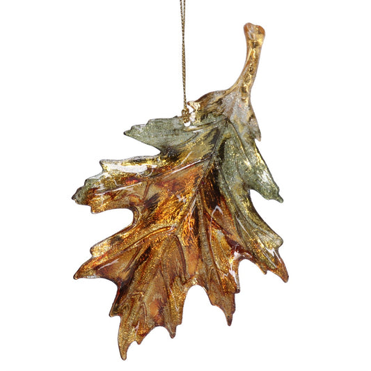Acrylic Decoration - Copper & Green Leaf