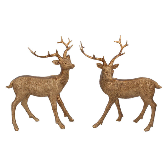 Old Gold Resin Stag Ornament