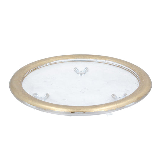 Glass Candle Stand - Gold