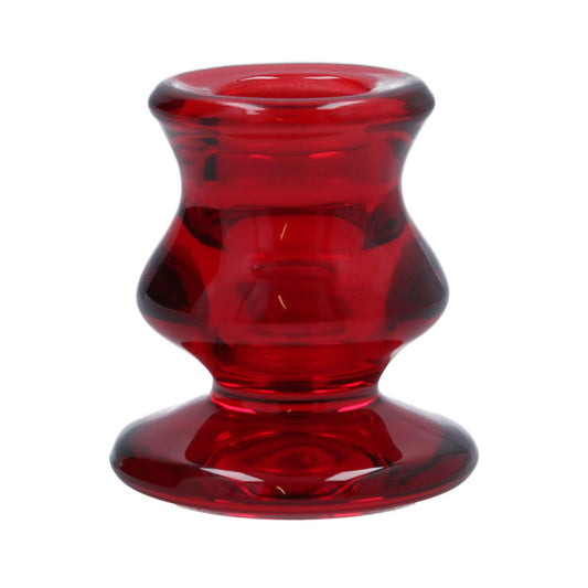 Glass Candlestick - Red