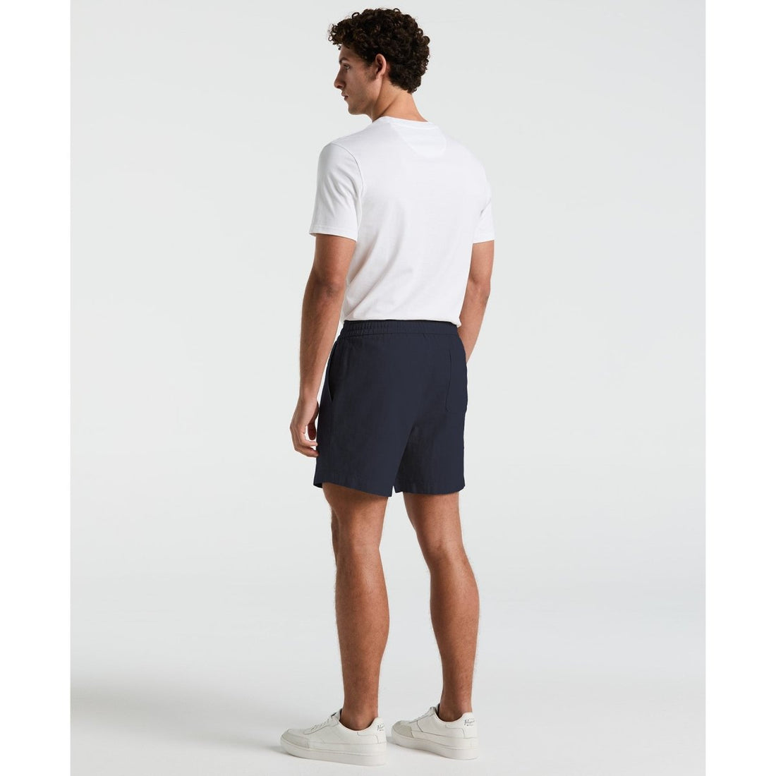 6" Linen Blend Shorts In Sargasso Sea - RUTHERFORD & Co