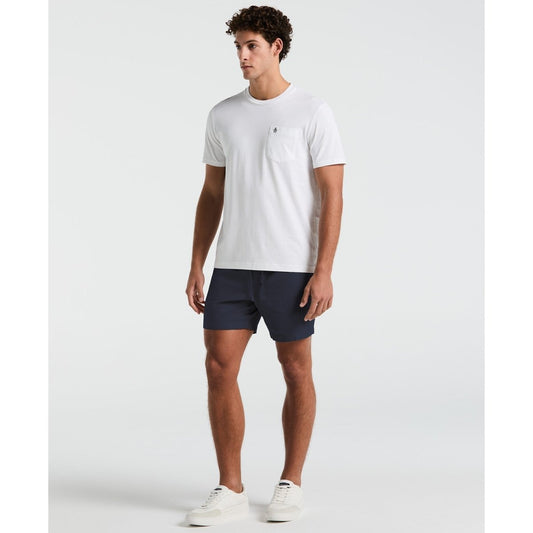 6" Linen Blend Shorts In Sargasso Sea - RUTHERFORD & Co