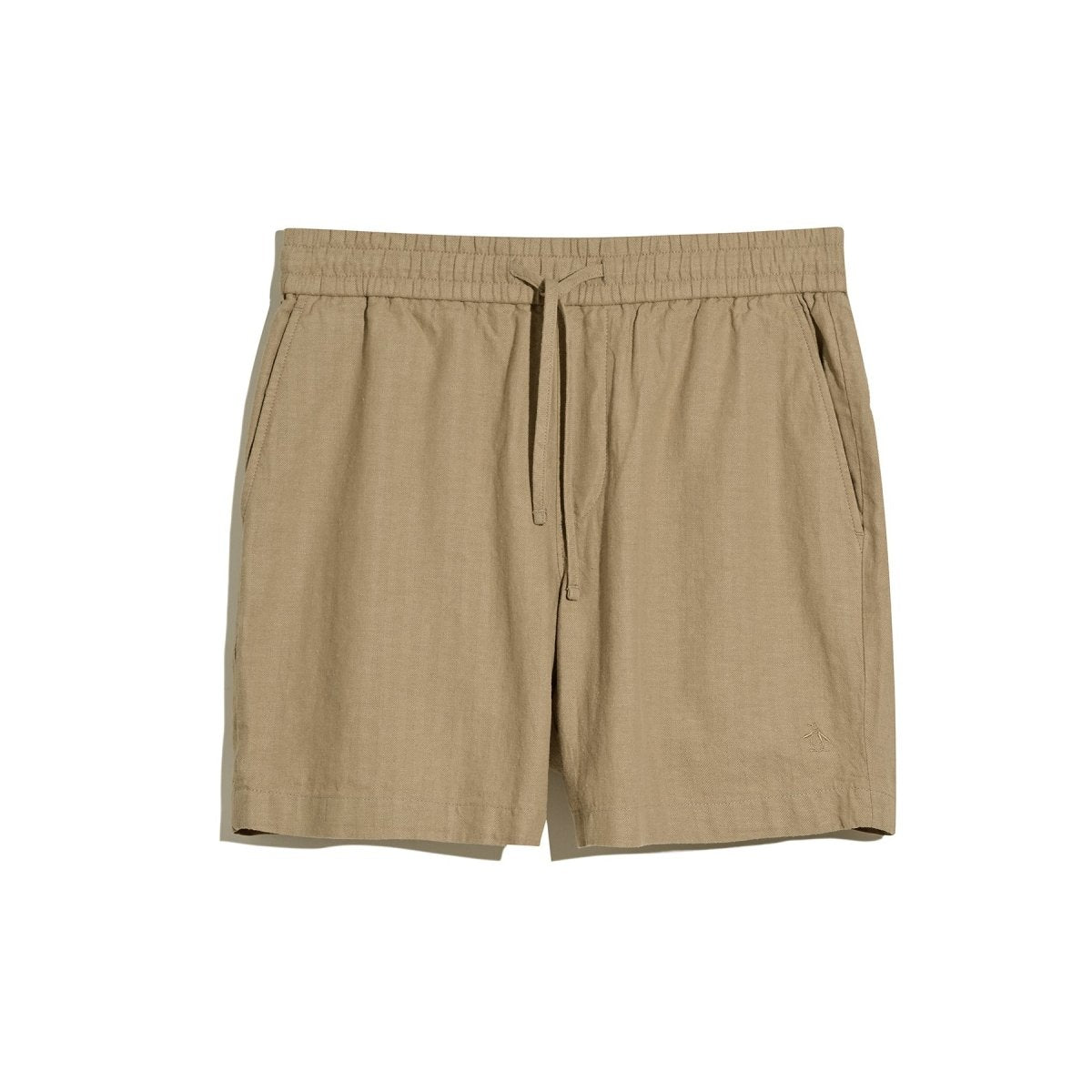 6" Linen Blend Shorts In Travertine - RUTHERFORD & Co