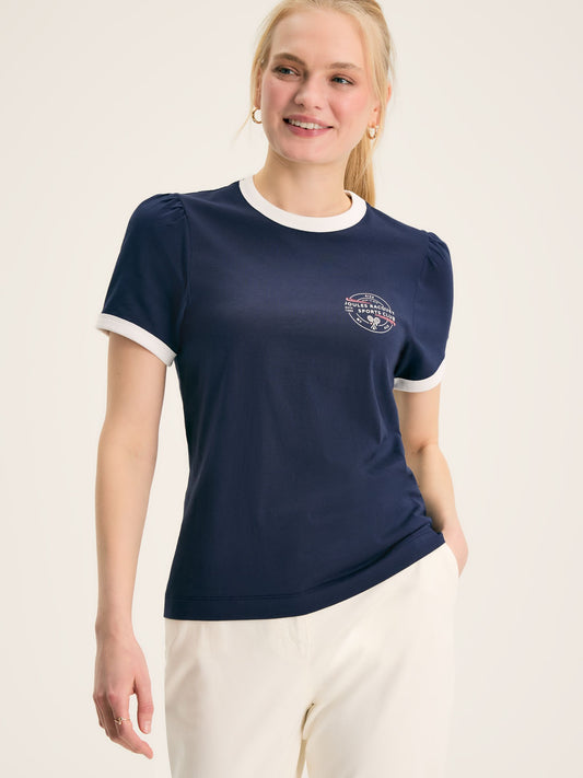 Erin Navy Blue Short Sleeve T-Shirt