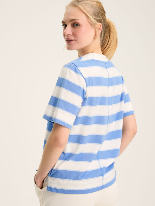 Darcey Blue Stripe V-Neck T-Shirt