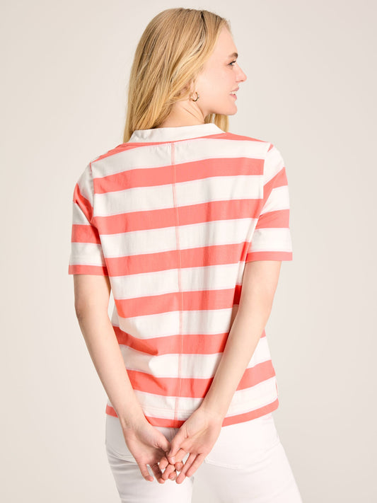 Darcey Pink Stripe V-Neck T-Shirt