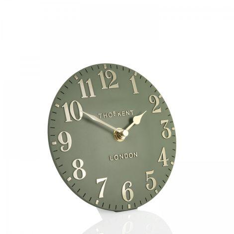 Arabic Mantel Clock - Lichen Green - 6" - RUTHERFORD & Co