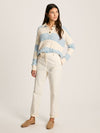Love All Blue Cable Knit Jumper with Button Collar