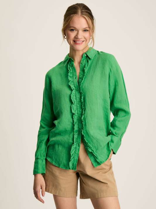 Selene Green 100% Linen Shirt