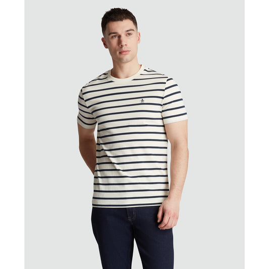 Organic Cotton Breton Striped T-Shirt In Birch
