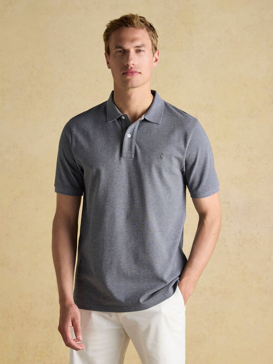 Woody Grey Cotton Pique Polo Shirt