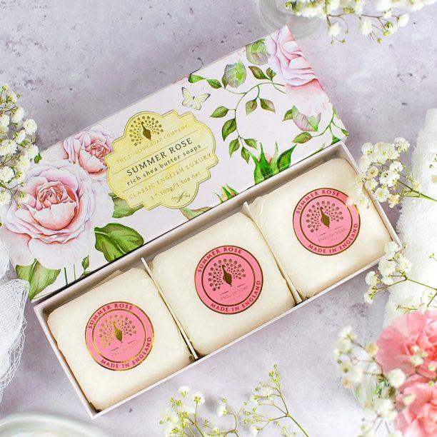 Summer Rose Triple Soap Gift Box - RUTHERFORD & Co