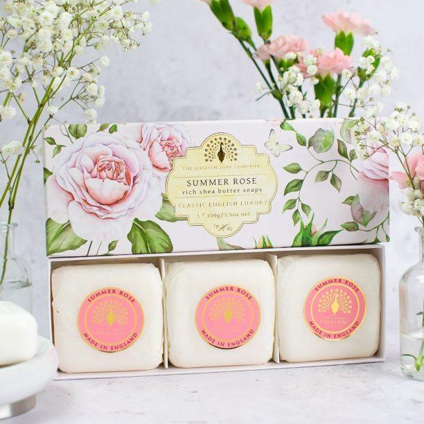 Summer Rose Triple Soap Gift Box - RUTHERFORD & Co