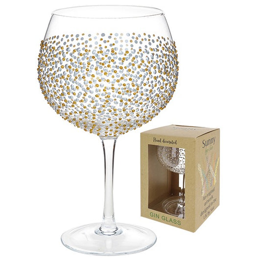 Sunny By Sue Gin Glass Gold & Silver Dot