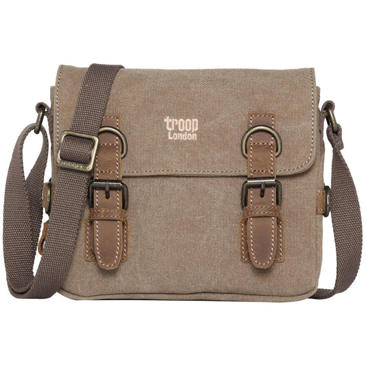 CLASSIC CANVAS ACROSS BODY BAG TRAVEL BAG - BROWN - RUTHERFORD & Co