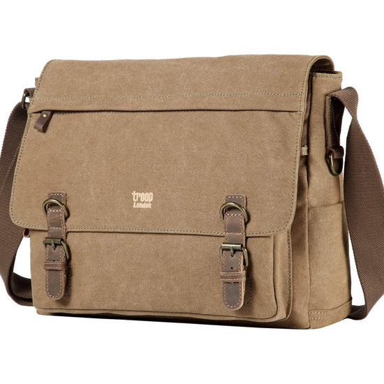 CLASSIC CANVAS LAPTOP MESSENGER BAG - TRP0207 - BROWN - RUTHERFORD & Co