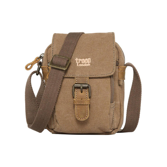 CLASSIC CANVAS ACROSS BODY BAG - TRP0213 - BROWN - RUTHERFORD & Co