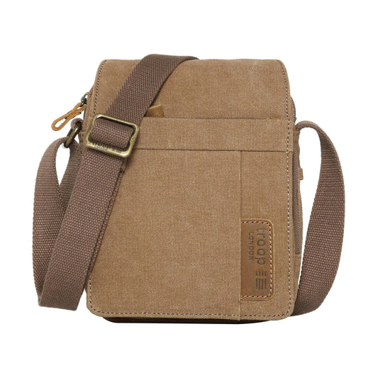 CLASSIC CANVAS ACROSS BODY BAG - TRP0220 - BROWN - RUTHERFORD & Co