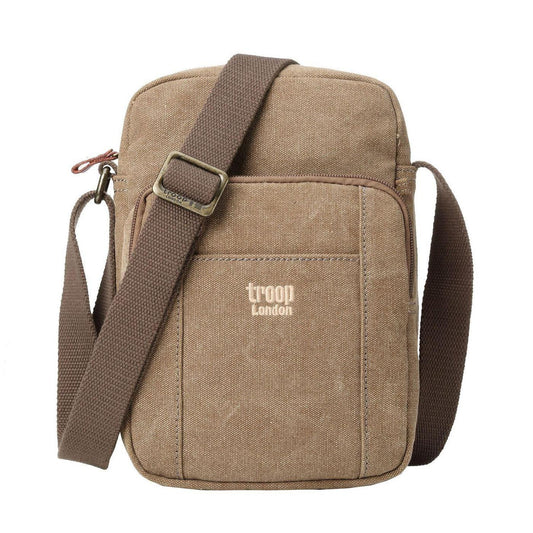 CLASSIC CANVAS ACROSS BODY BAG - TRP0370 - BROWN - RUTHERFORD & Co