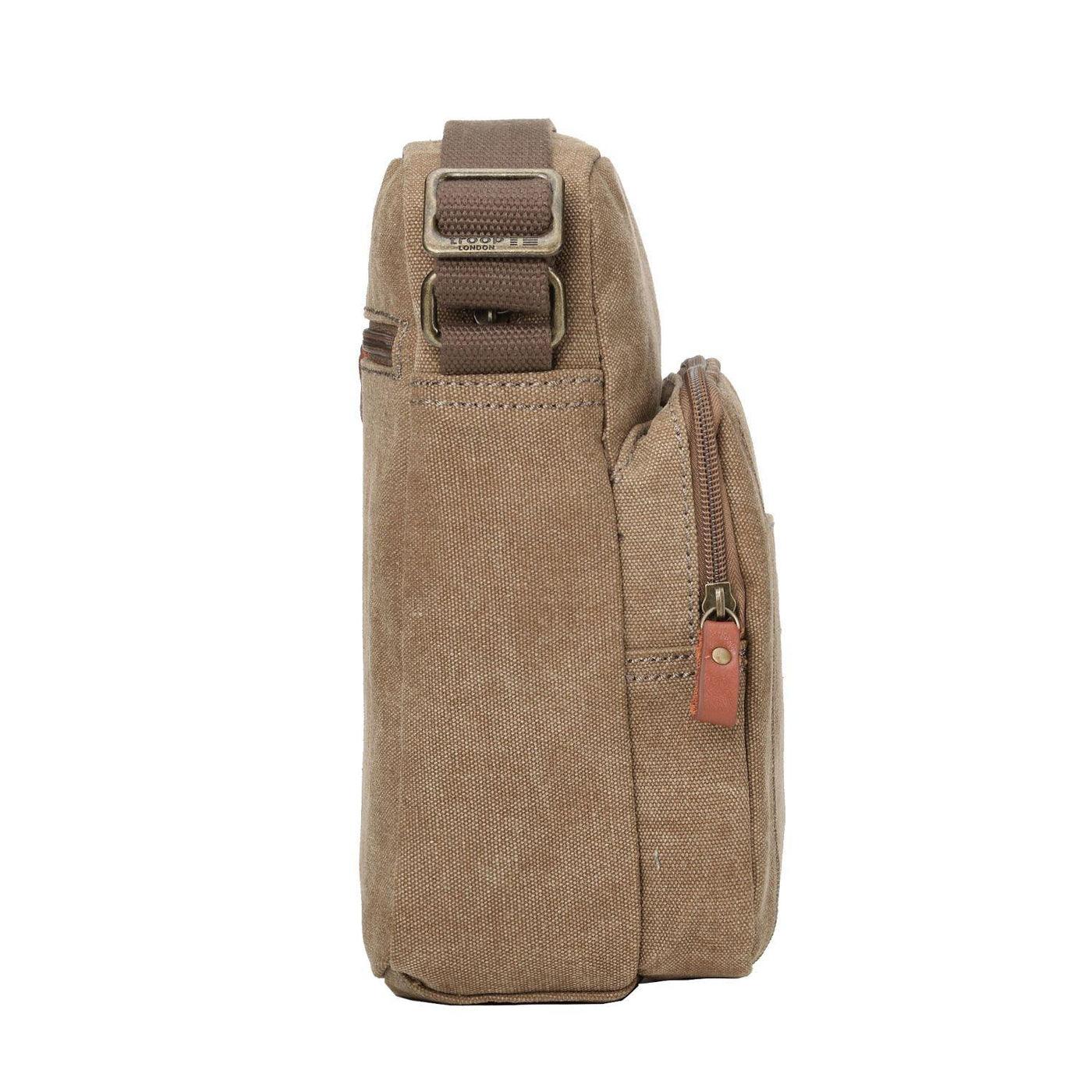 CLASSIC CANVAS ACROSS BODY BAG - TRP0370 - BROWN - RUTHERFORD & Co