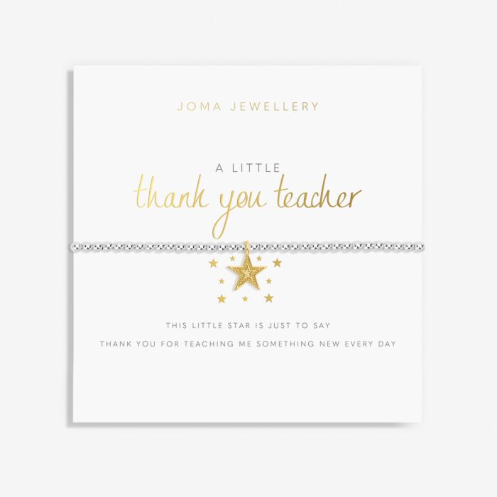 A Little 'Thank You Teacher' Bracelet in Silver Plating - RUTHERFORD & Co