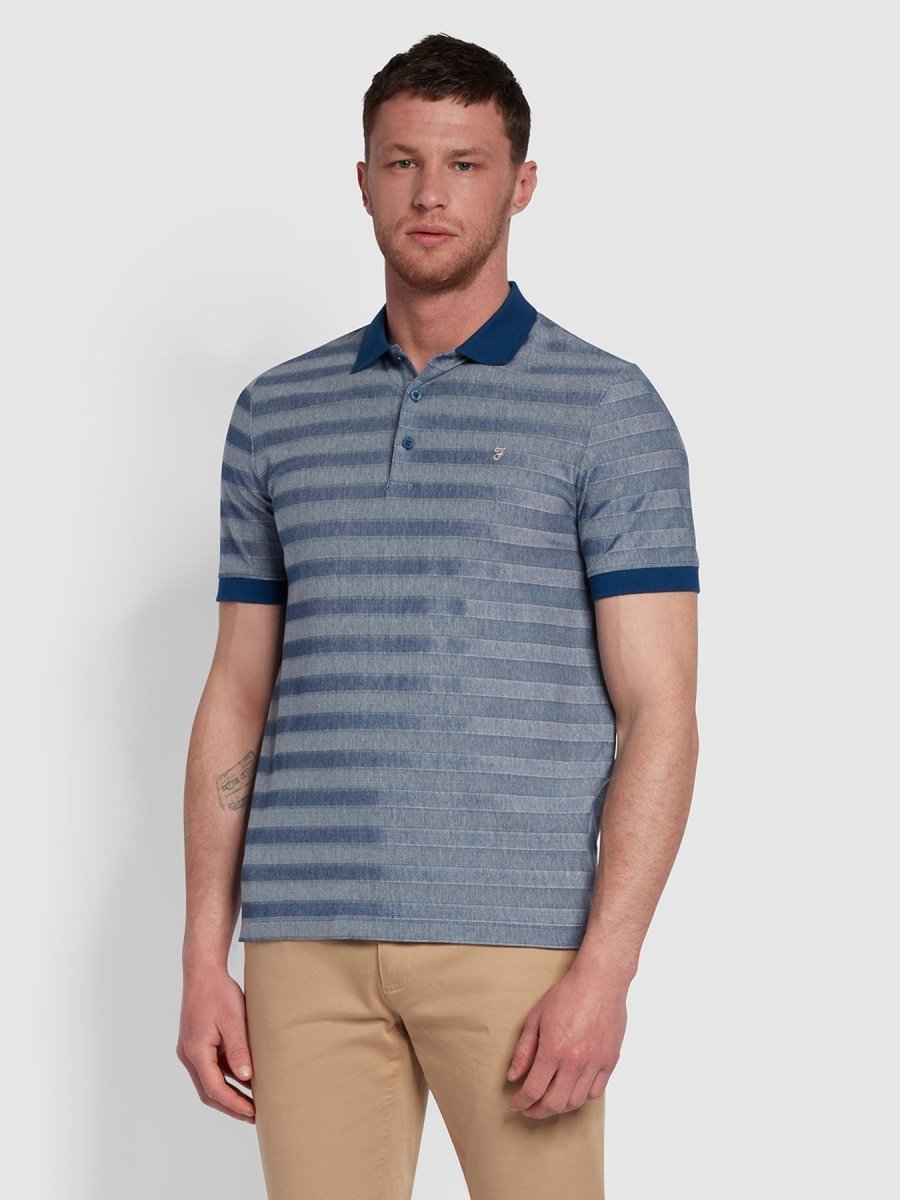 Abram Modern Fit Oxford Stripe Polo Shirt - RUTHERFORD & Co