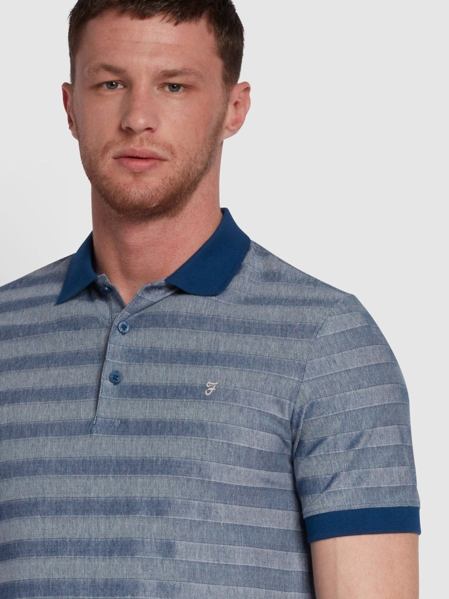 Abram Modern Fit Oxford Stripe Polo Shirt - RUTHERFORD & Co