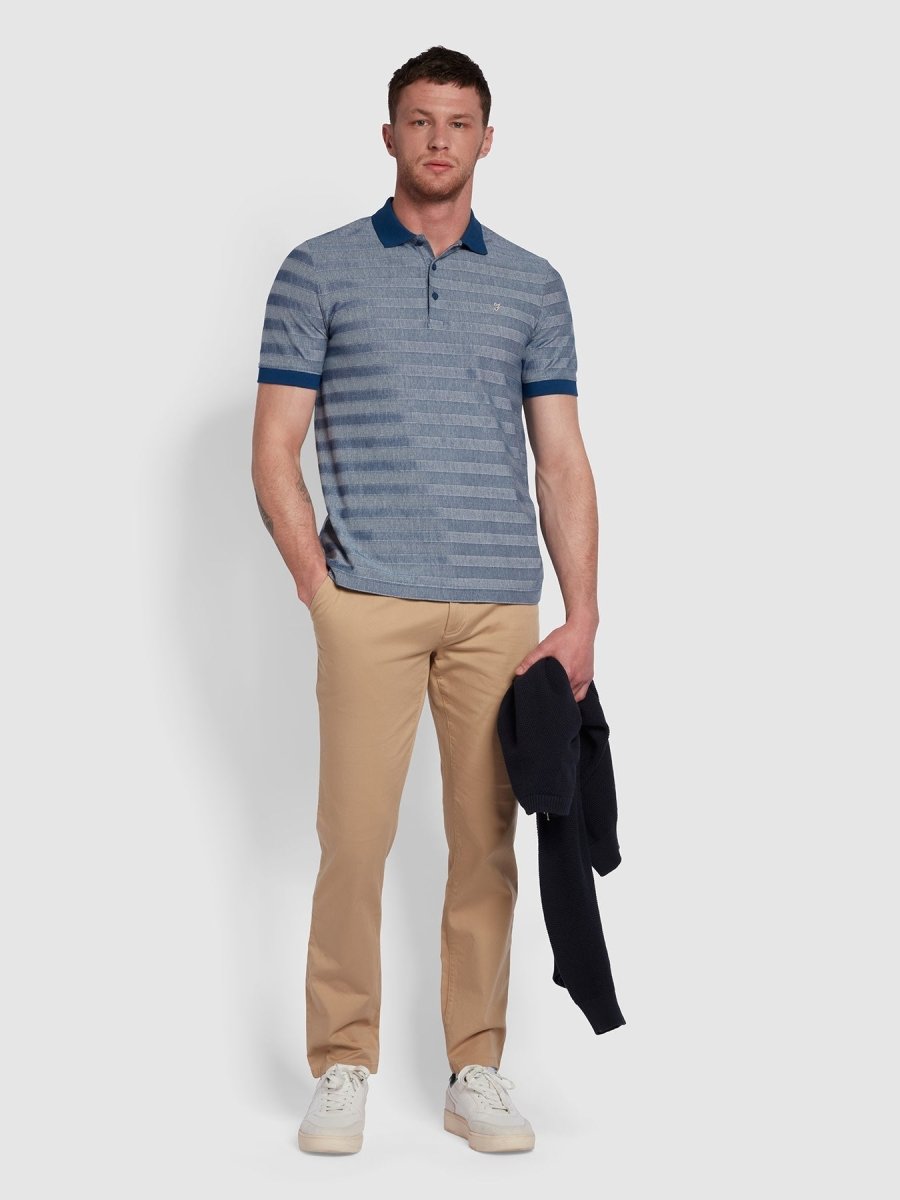 Abram Modern Fit Oxford Stripe Polo Shirt - RUTHERFORD & Co