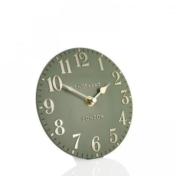 Arabic Mantel Clock - Lichen Green - 6" - RUTHERFORD & Co