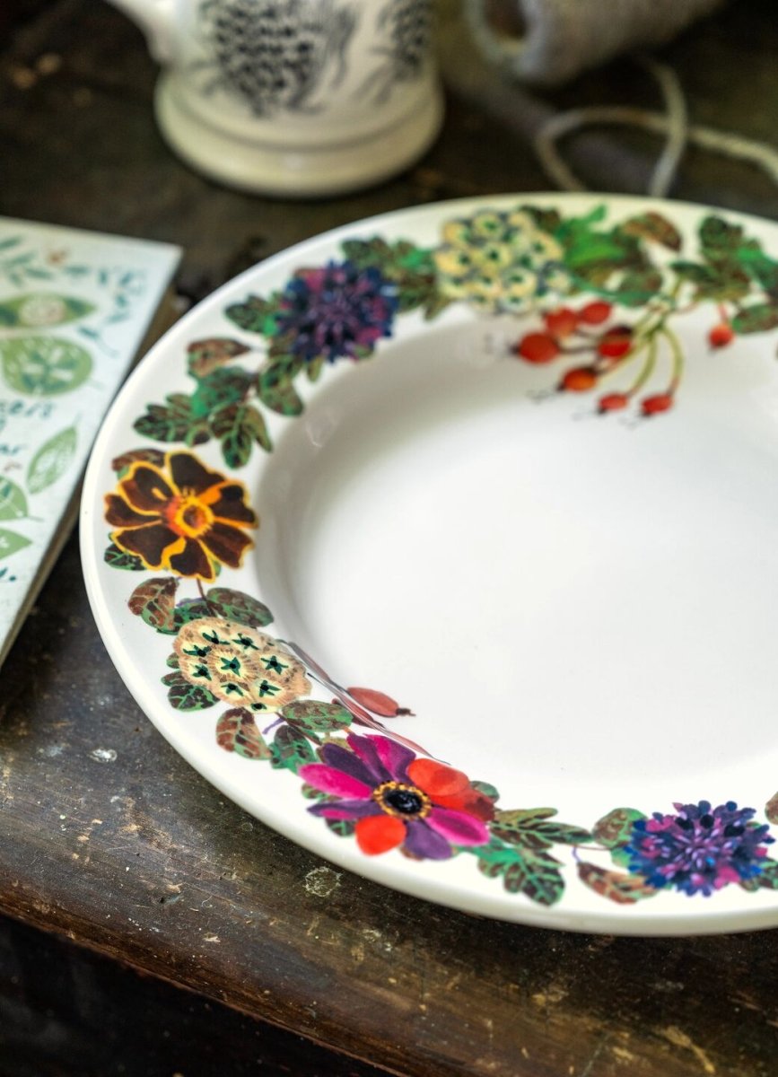 Autumn Flowers Large Dinner Plate, 10.5 Inch - RUTHERFORD & Co