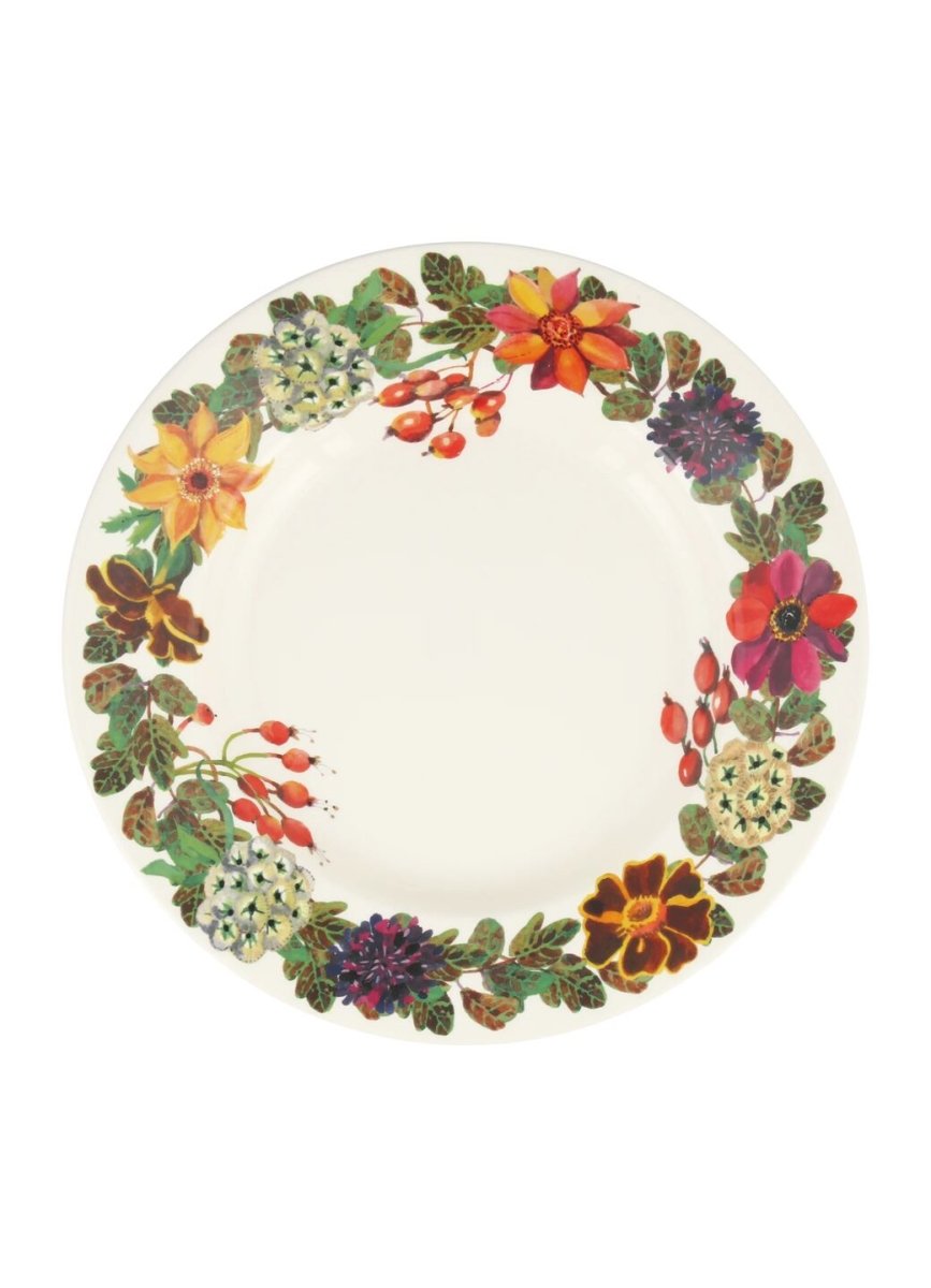 Autumn Flowers Large Dinner Plate, 10.5 Inch - RUTHERFORD & Co