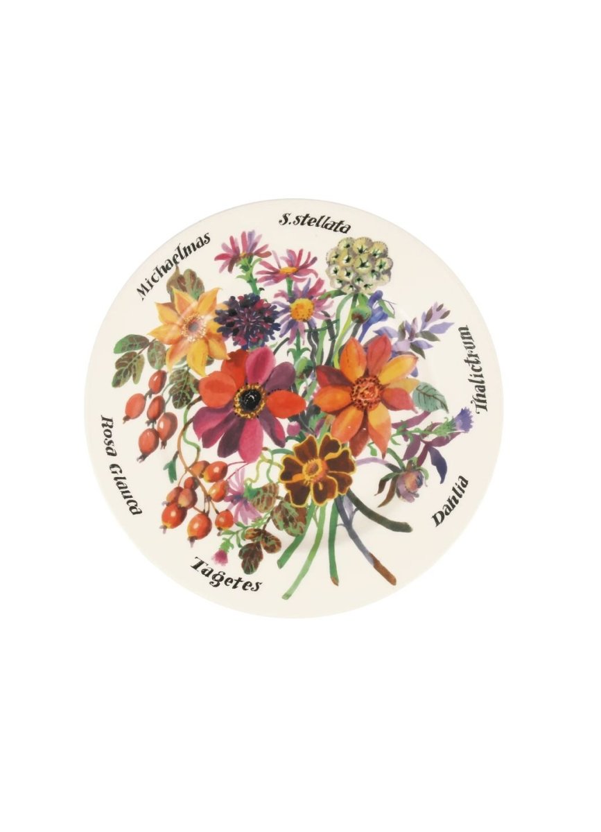 Autumn Flowers Medium Dinner Plate, 8.5 Inch - RUTHERFORD & Co