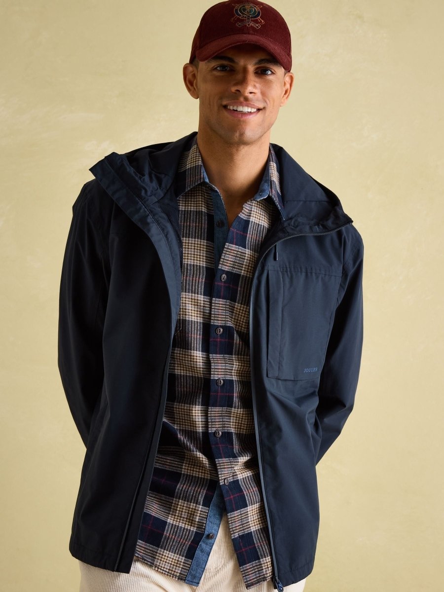 Ayston Navy Lightweight Waterproof Coat - RUTHERFORD & Co