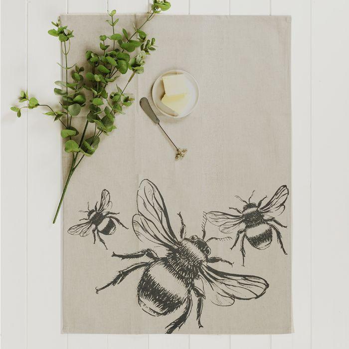 BEE LINEN TEA TOWEL - RUTHERFORD & Co