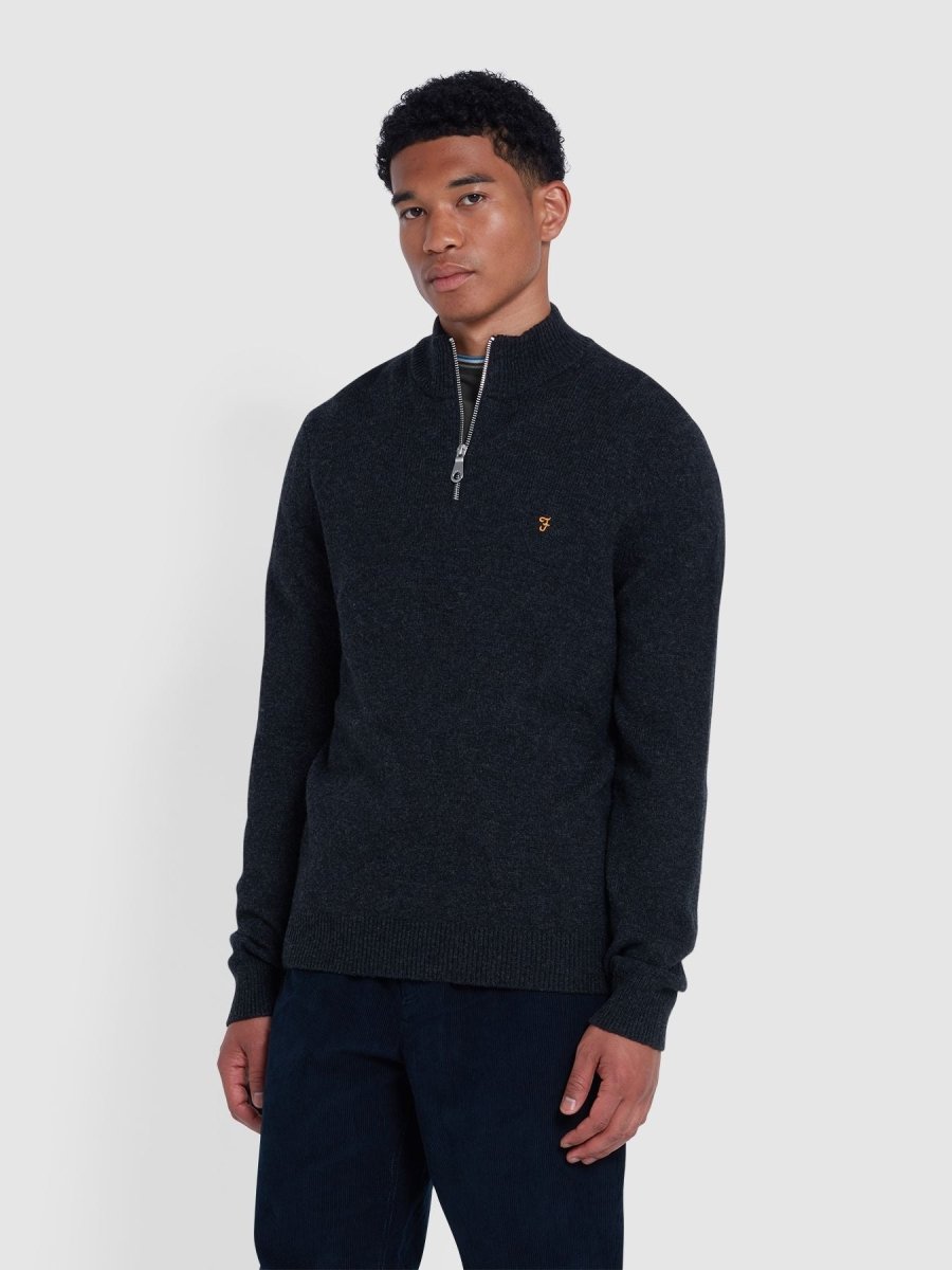 Birchall Quarter Zip Lambswool Jumper - RUTHERFORD & Co