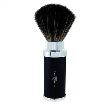 Black Travel Shaving Brush (Black Synthetic) - RUTHERFORD & Co