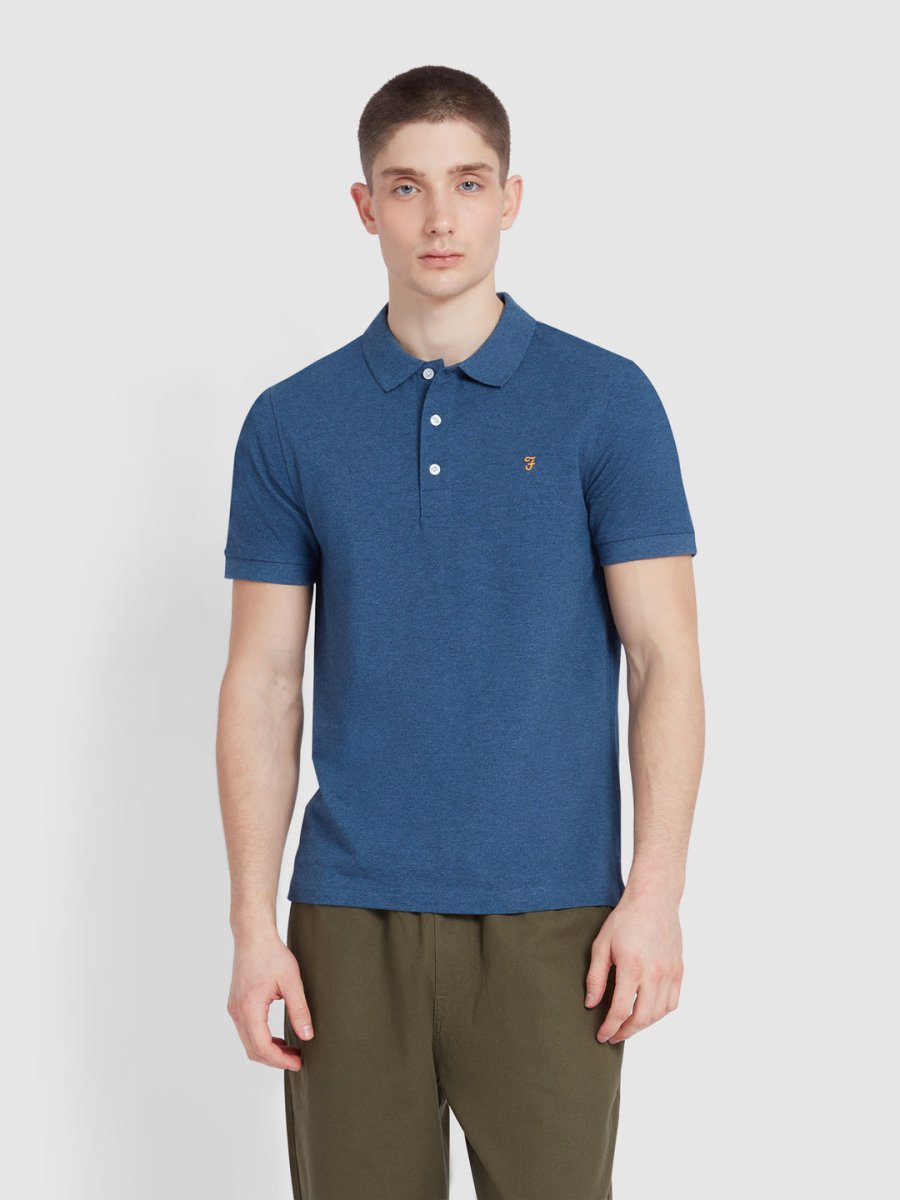 Blanes Organic Cotton Polo Shirt In Cold Metal Marl - RUTHERFORD & Co