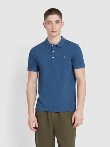 Blanes Organic Cotton Polo Shirt In Cold Metal Marl - RUTHERFORD & Co