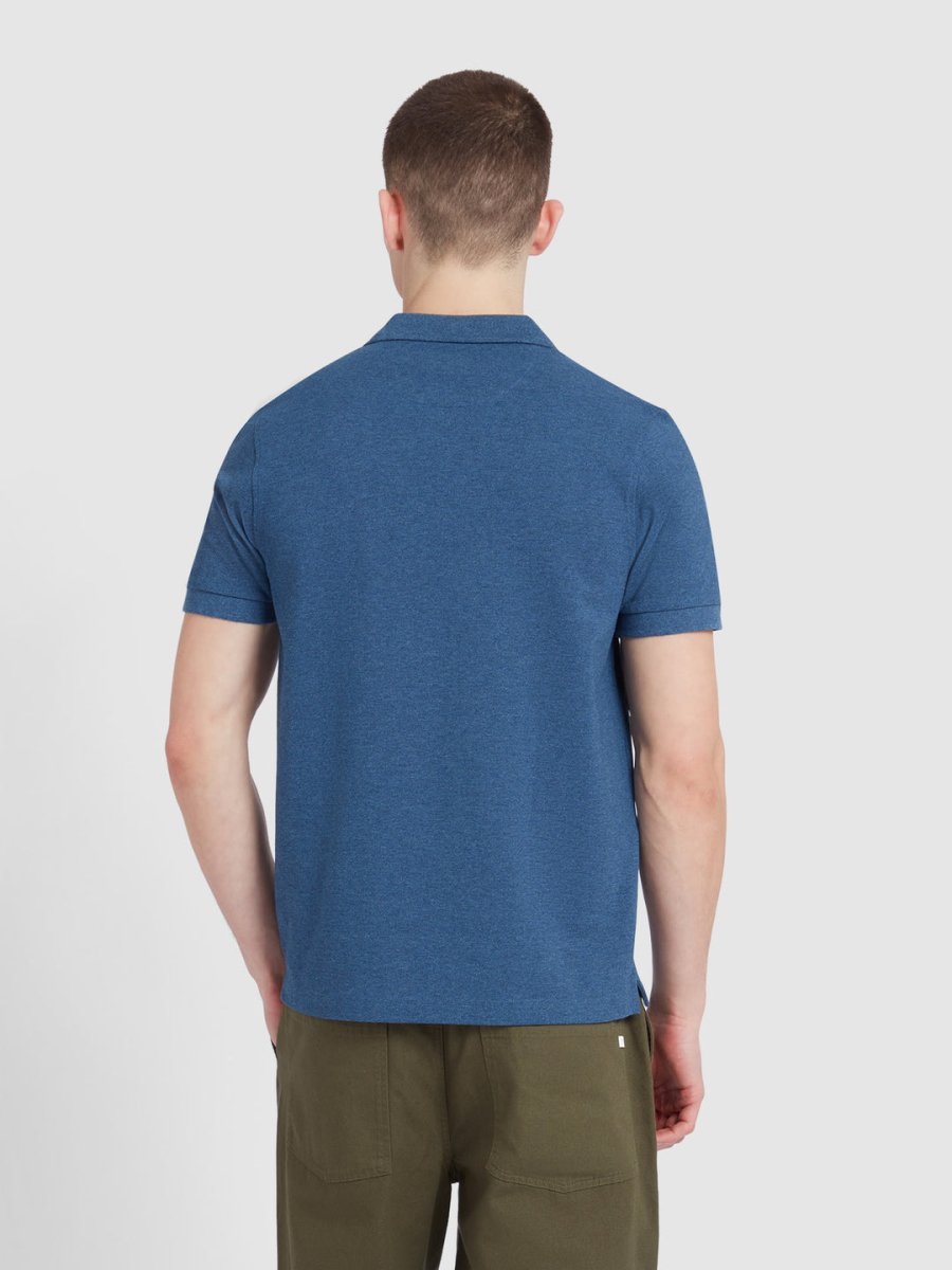 Blanes Organic Cotton Polo Shirt In Cold Metal Marl - RUTHERFORD & Co