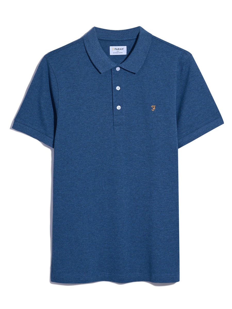 Blanes Organic Cotton Polo Shirt In Cold Metal Marl - RUTHERFORD & Co