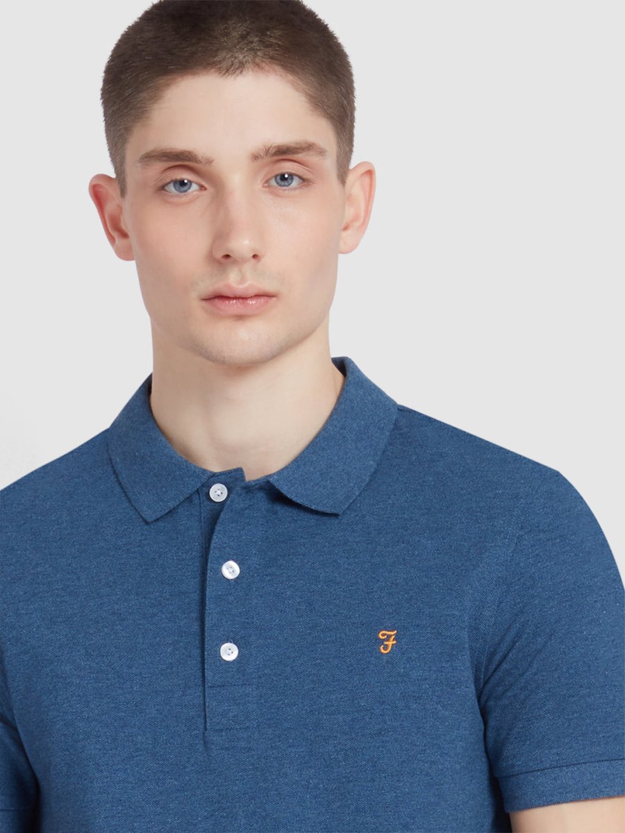 Blanes Organic Cotton Polo Shirt In Cold Metal Marl - RUTHERFORD & Co
