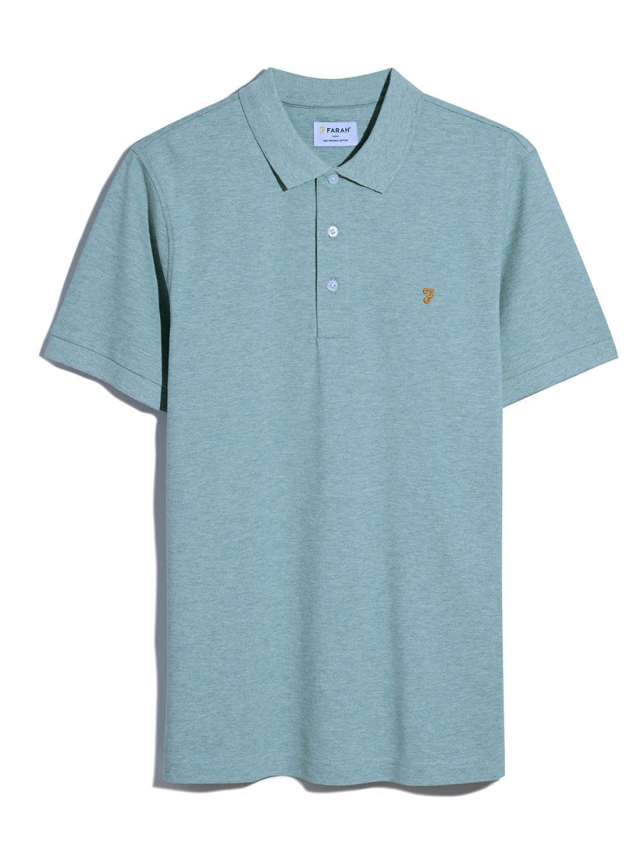 Blanes Organic Cotton Polo Shirt In Grove Green Marl - RUTHERFORD & Co