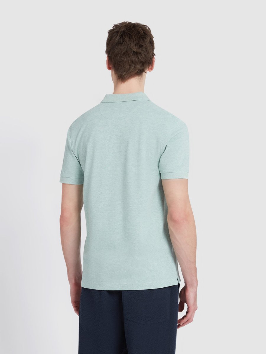 Blanes Organic Cotton Polo Shirt In Grove Green Marl - RUTHERFORD & Co