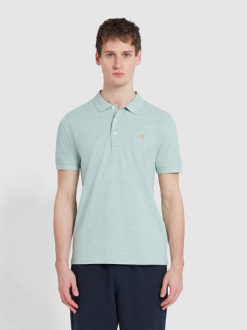 Blanes Organic Cotton Polo Shirt In Grove Green Marl - RUTHERFORD & Co
