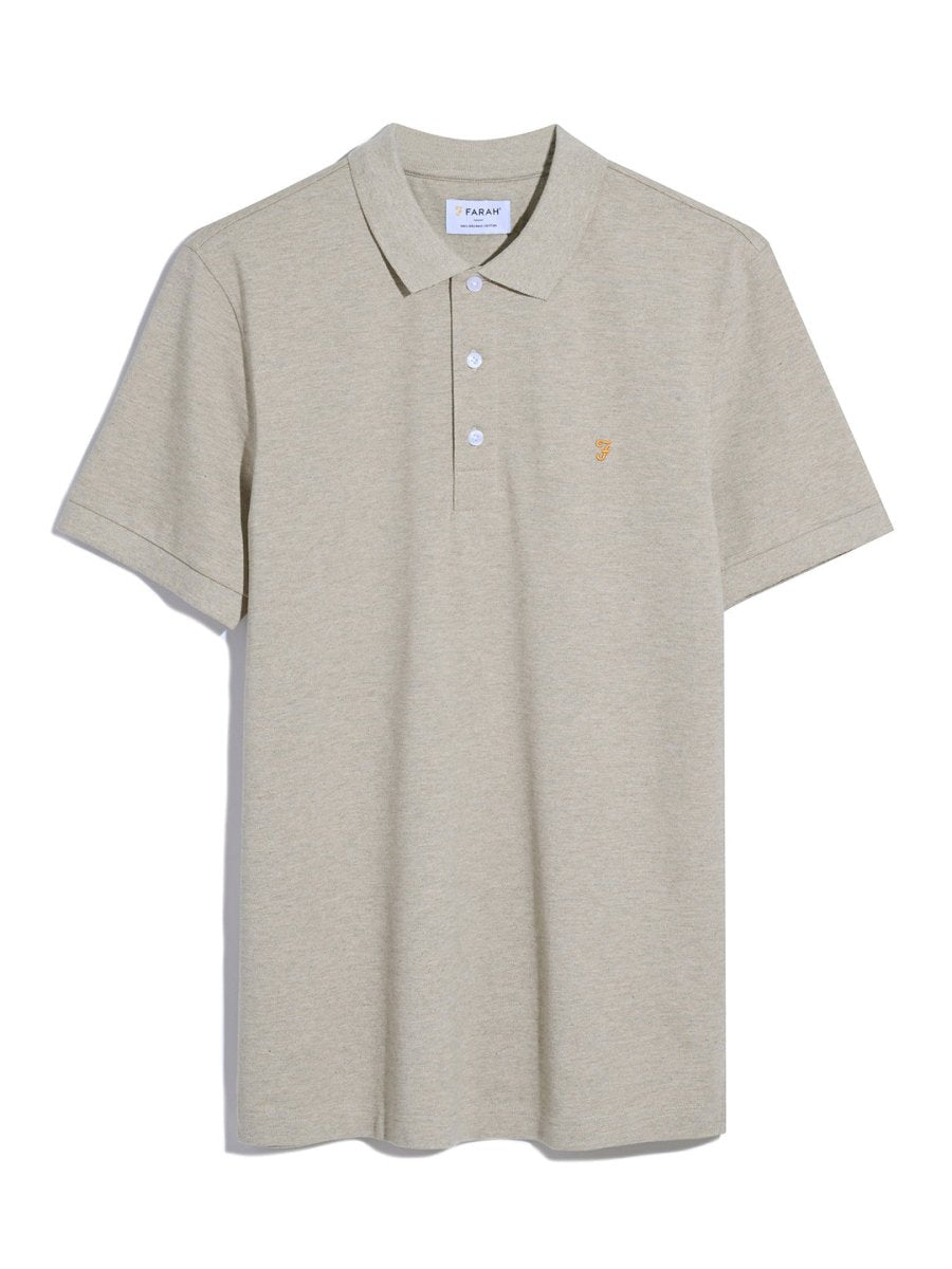 Blanes Organic Cotton Polo Shirt In Hazelnut Marl - RUTHERFORD & Co