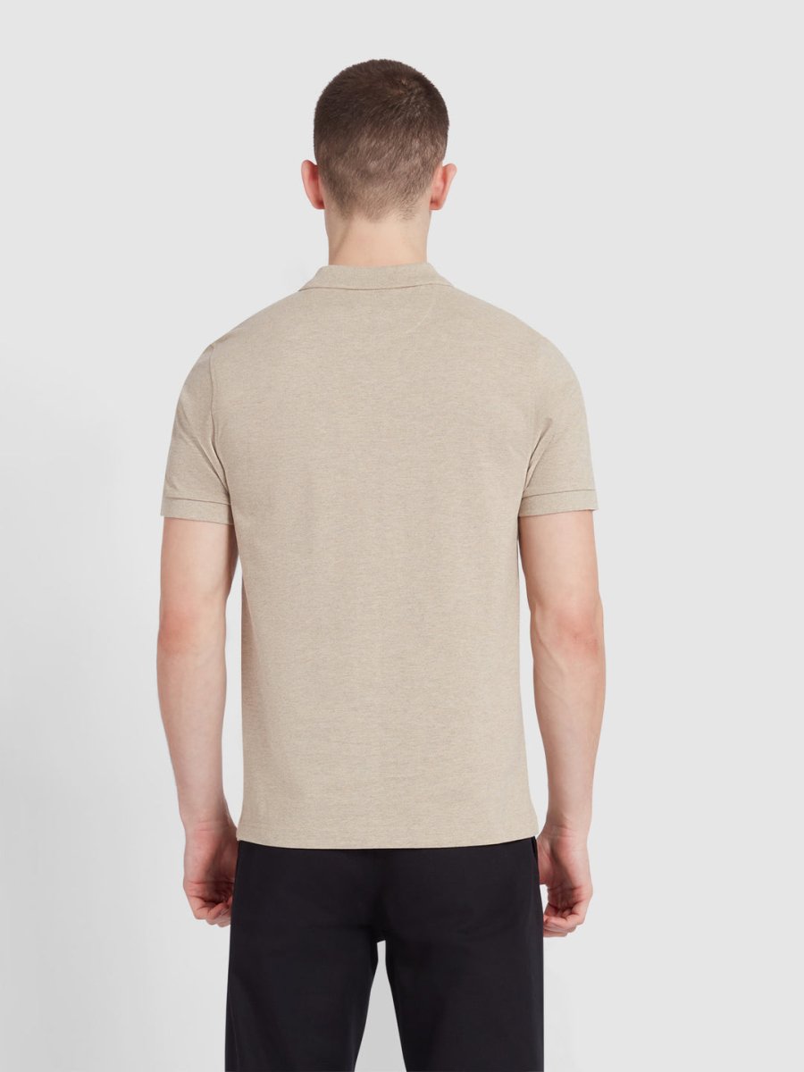 Blanes Organic Cotton Polo Shirt In Hazelnut Marl - RUTHERFORD & Co