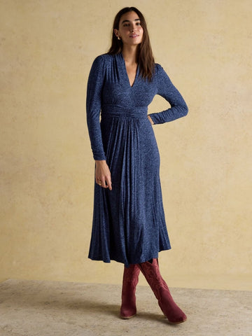 Blue Mina Jersey Ruched Waist Dress - RUTHERFORD & Co